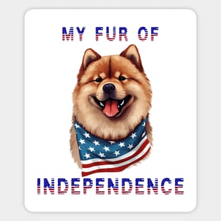 Chow Chow Funny USA Flag 4th of July Fur Of Independence Magnet